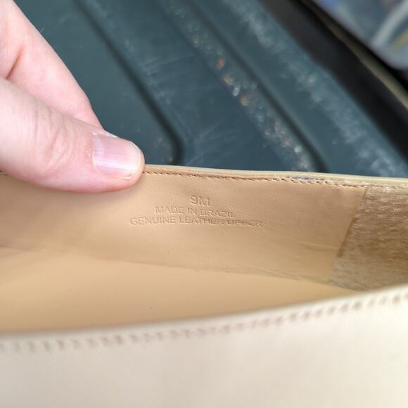 Talbots Edison Bamboo Ring Nappa Flats Tan Leather Pointed Toe Neutral Women's 9 - Picture 8 of 8